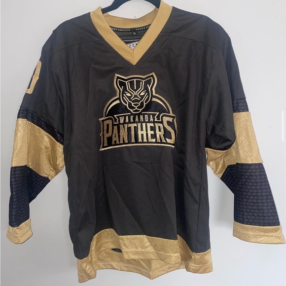 Geeky Jerseys - Wakanda Panthers Hockey Jersey - Custom T’Challa 20 - Picture 1 of 6